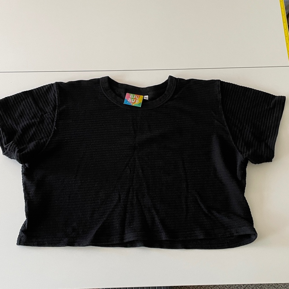 Big Bud Press Black Honeycomb Cropped Tee size XL